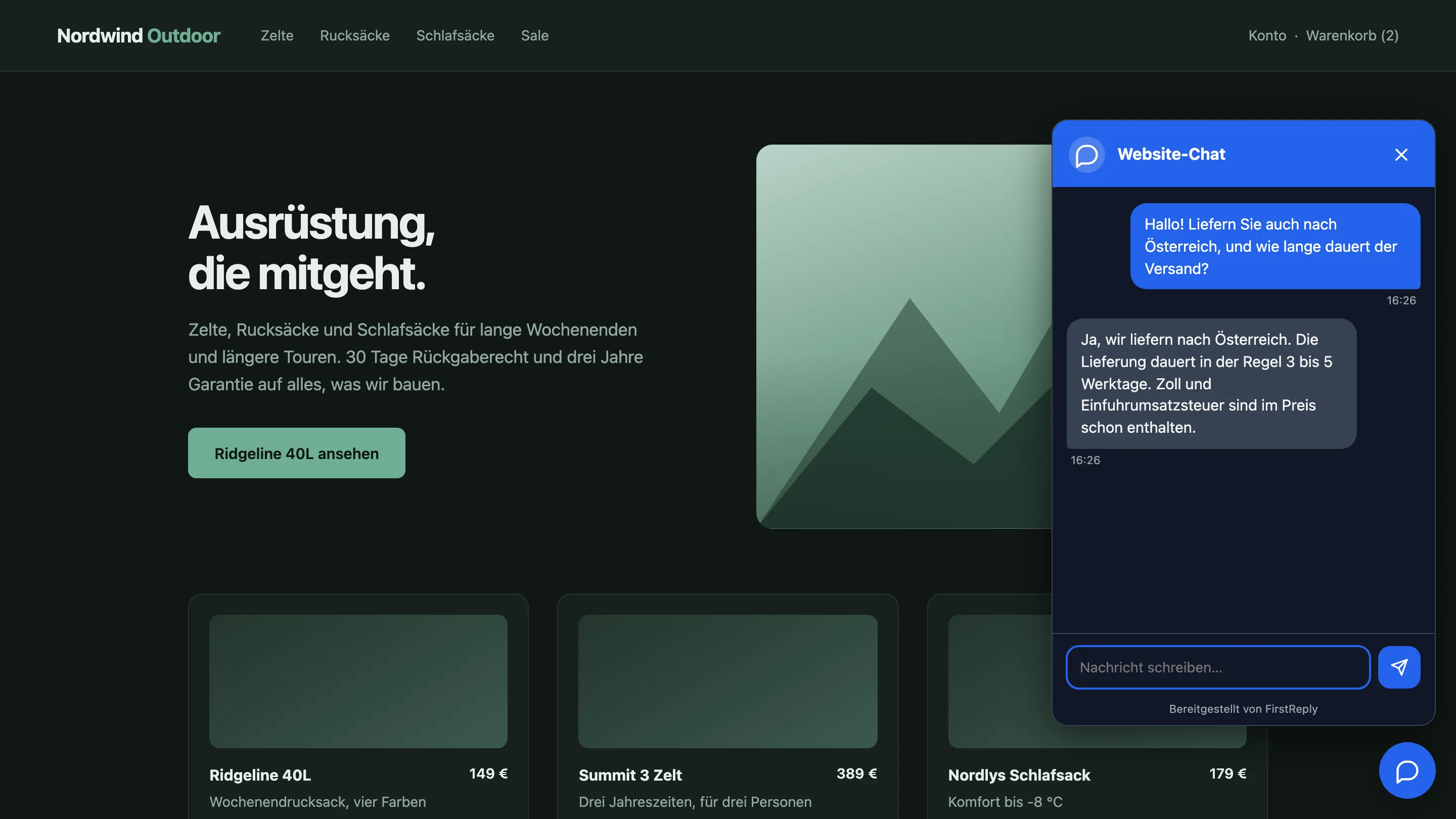 Antworten auf Ihrer eigenen Website