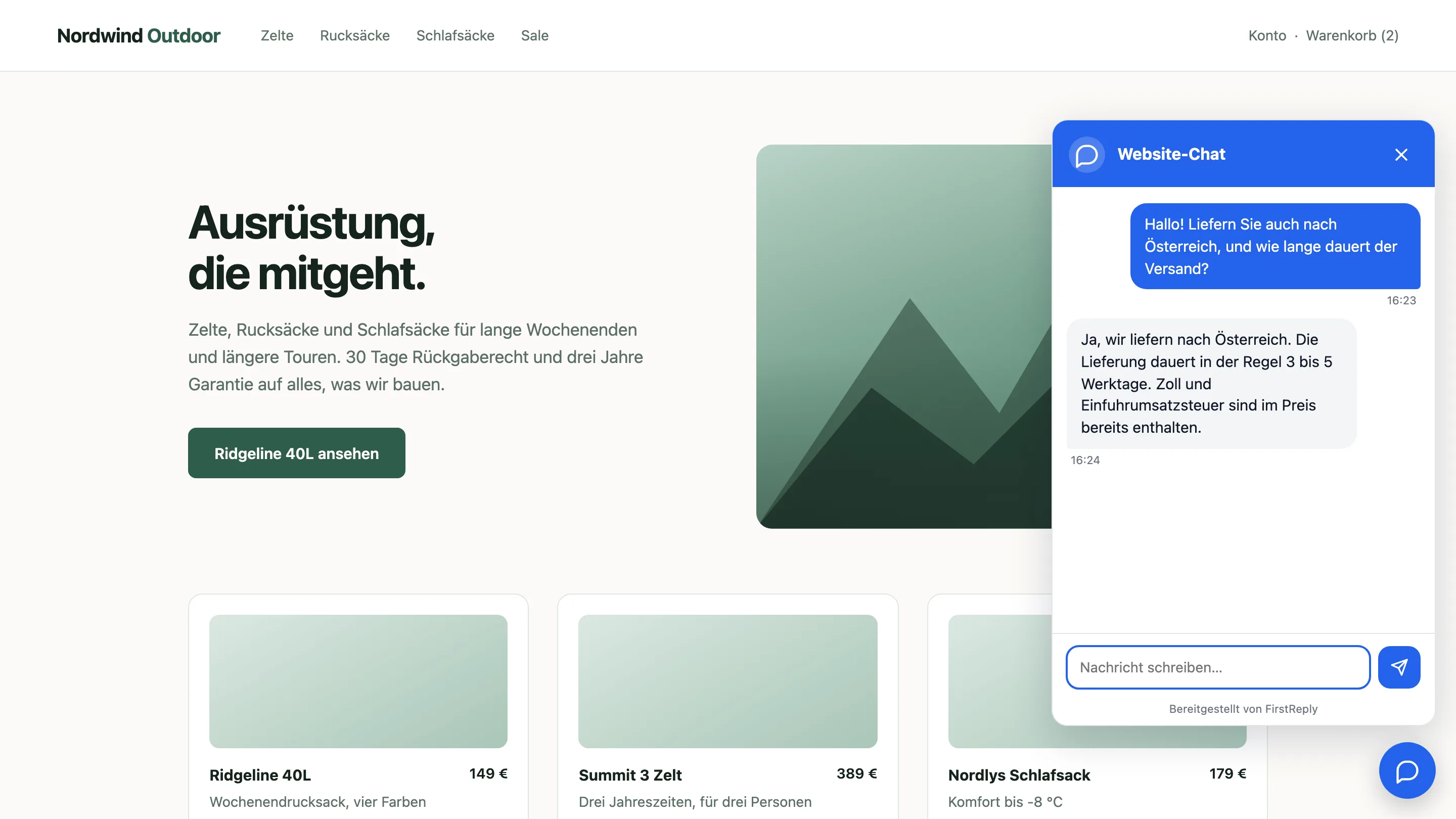 Antworten auf Ihrer eigenen Website